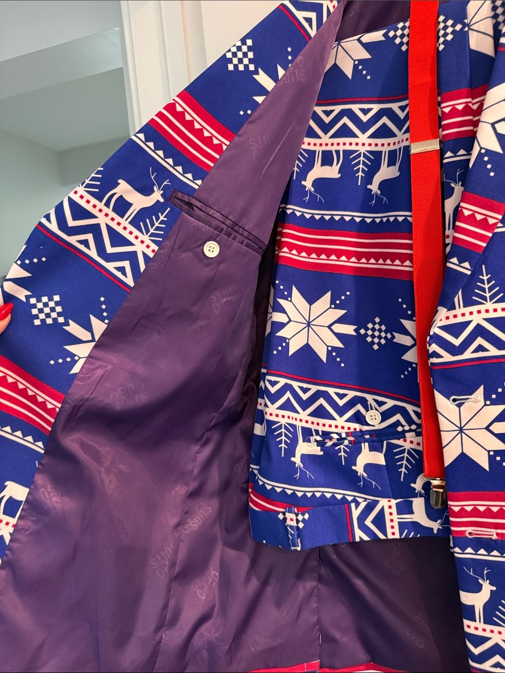 Open Suits - “The Rudolph” Holiday Men's Suit Jacket & Pants - Picture 5 of 7